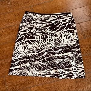 Cato Brown and Cream A-Line Skirt